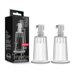 Temptasia - Nipple Pumping Cylinders - Set Of 2 (1in Diameter) - Clear