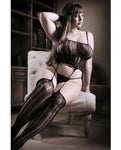 Sheer Black Magic Cami Top With Attached Stocking