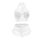 Jennifer Halter Top And Panty Powder White Large