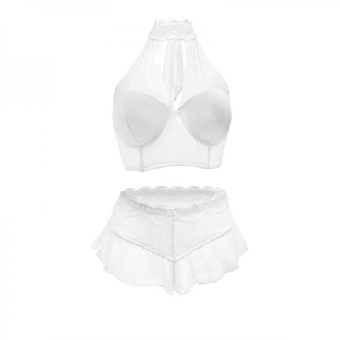 Jennifer Halter Top And Panty Powder White Large