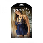 Vixen Naughty & Navy Caged Babydoll & Panty L/xl Navy