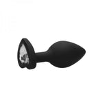 Diamond Heart Butt Plug - Large - Black