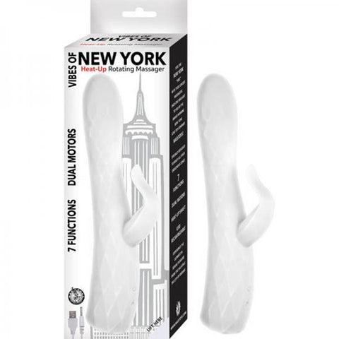 Vibes Of New York Heat-up Rotating Massager-white