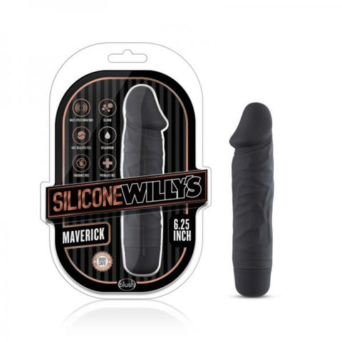 Silicone Willy's Maverick 6.25in Vibrating Dildo Black