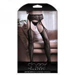 Dim The Lights Garter Belt With Attached Dot Faux Seam Stockings One Size