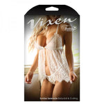 Vixen Sunrise Serenade Babydoll & Crotchless Panty L/xl White