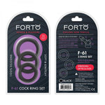 Forto F-61: 3 Piece C-ring Set 100% Silicone (1.2in,1.38in 1.57in) Black