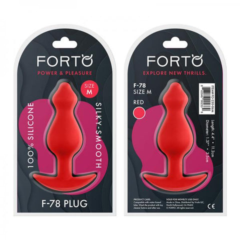 Forto F-78: Pointee 100% Silicone Plug Medium Red