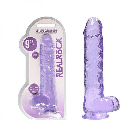 Realrock Realistic Dildo With Balls 9in Purple